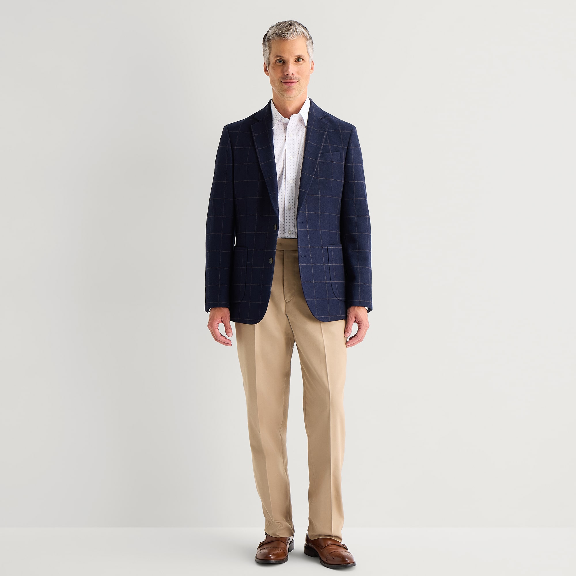 Stafford Window Plaid Mens Plaid Classic Fit Sport Coat