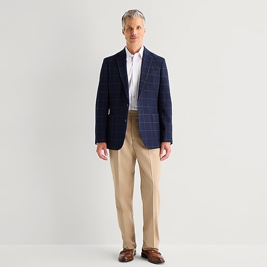 Stafford Window Plaid Mens Plaid Classic Fit Sport Coat