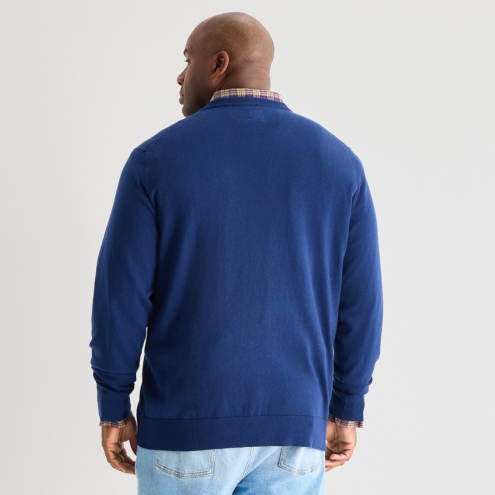 St. John's Bay Fine Gauge Big and Tall Mens V Neck Long Sleeve Pullover Sweater