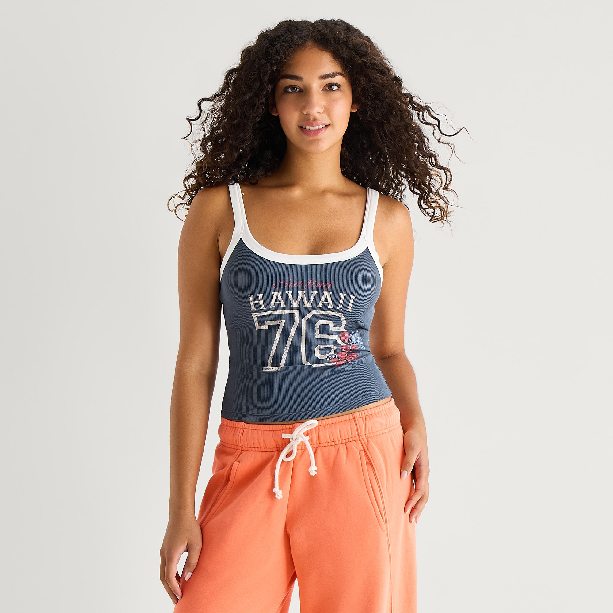Arizona Womens Juniors Scoop Neck Sleeveless Tank Top