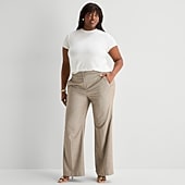 Worthington Plus Womens Fit and Flare Pant