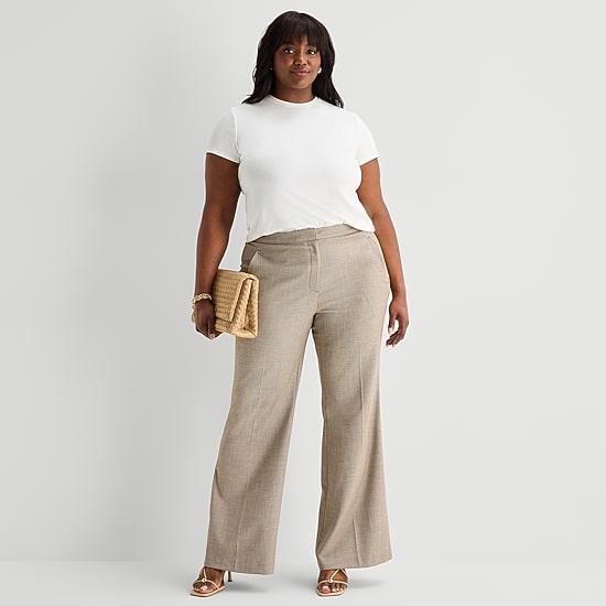 Worthington Womens Plus Crew Neck Short Sleeve T-Shirt