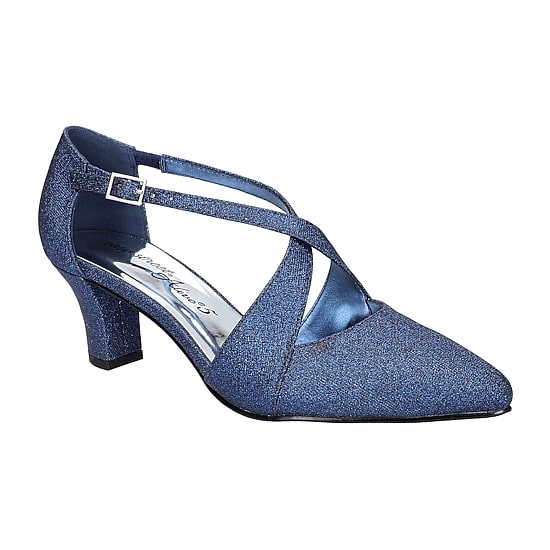 Easy Street Elegance Womens Round Closed Toe Block Heel Pumps