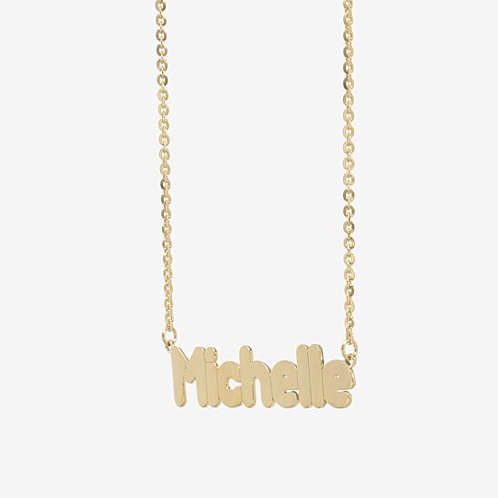 Womens 14K Gold Over Silver 16 Inch Name Necklace