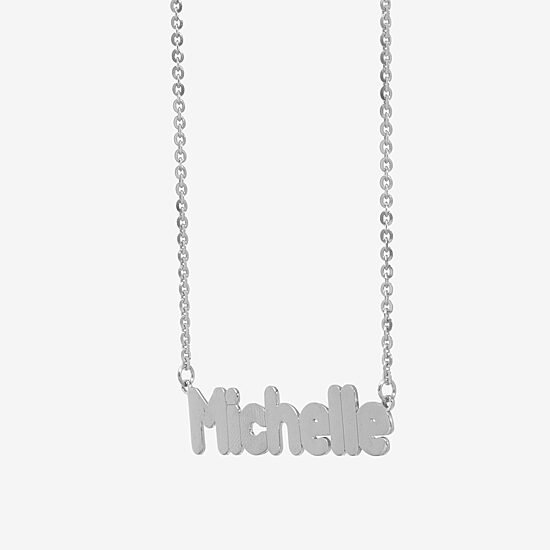Womens Sterling Silver 16 Inch Name Necklace