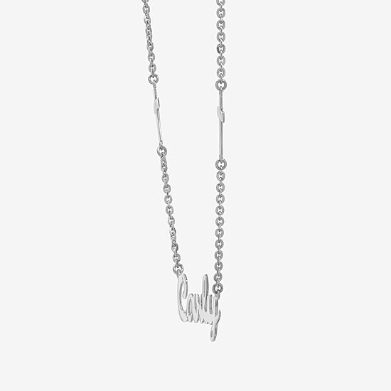 Womens Sterling Silver 16 Inch Name Necklace