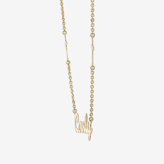 Womens 14K Gold Over Silver 16 Inch Name Necklace