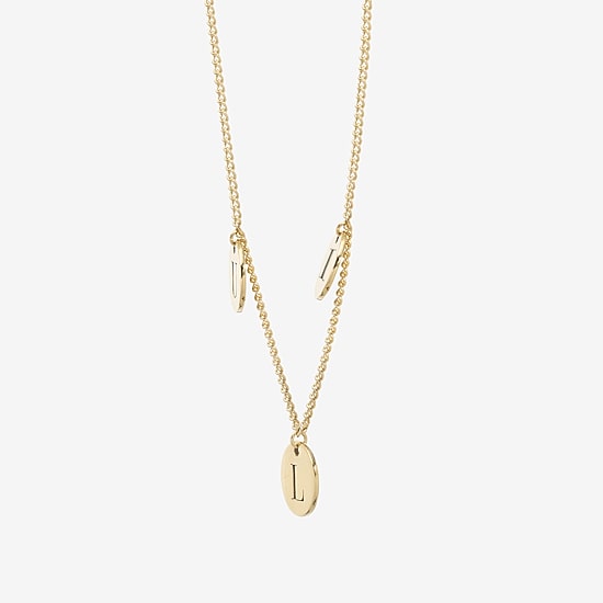 Womens 14K Gold Over Silver 16 Inch Name Necklace