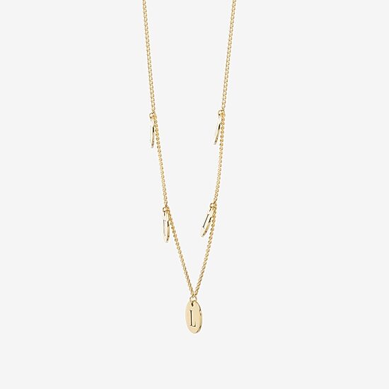 Womens 14K Gold Over Silver 16 Inch Name Necklace