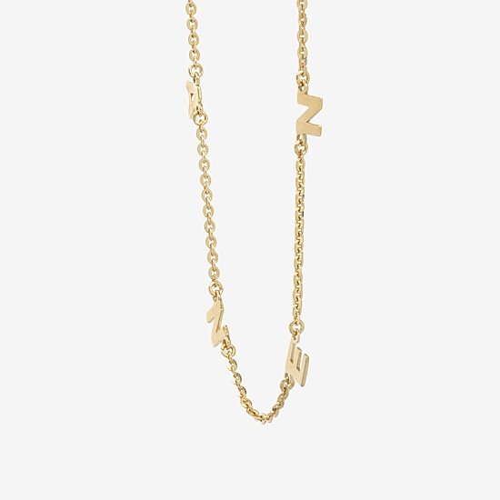 Womens 14K Gold Over Silver 16 Inch Name Necklace