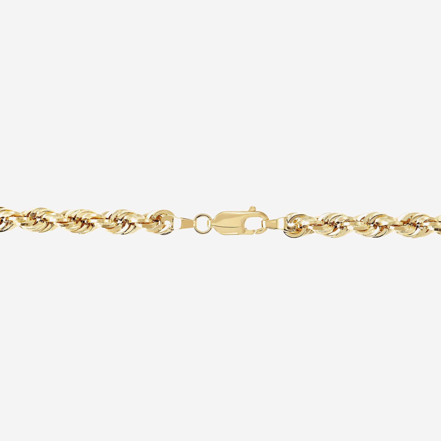 Unisex Adult 10K Gold 24 Inch Rope Chain Necklace