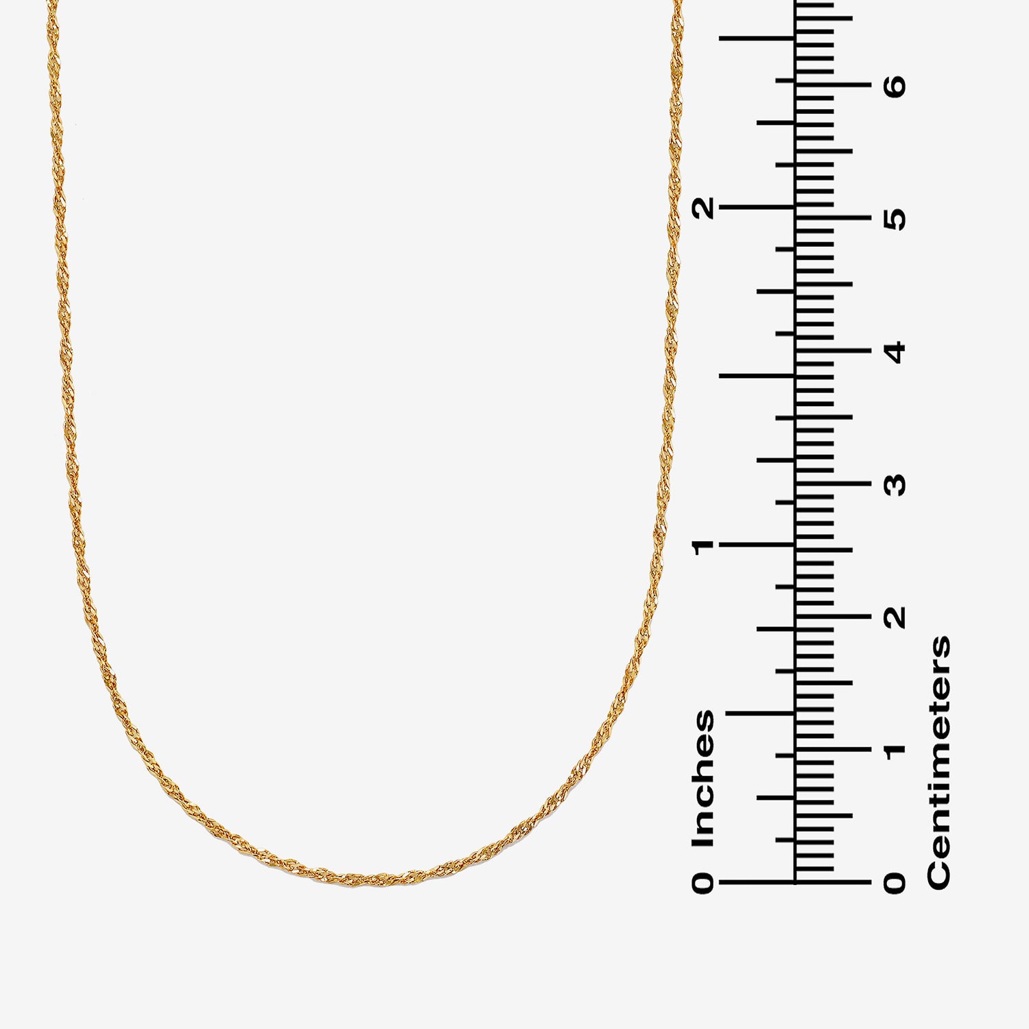 14K Gold 16 - 18 Inch Solid Singapore Chain Necklace