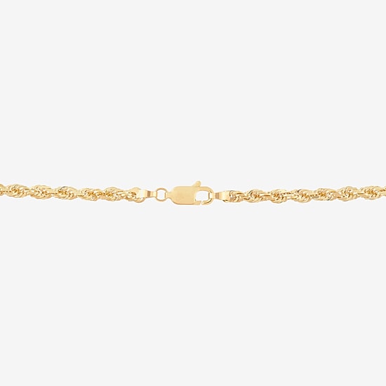 Womens 10K Gold 20 Inch Rope Chain Necklace