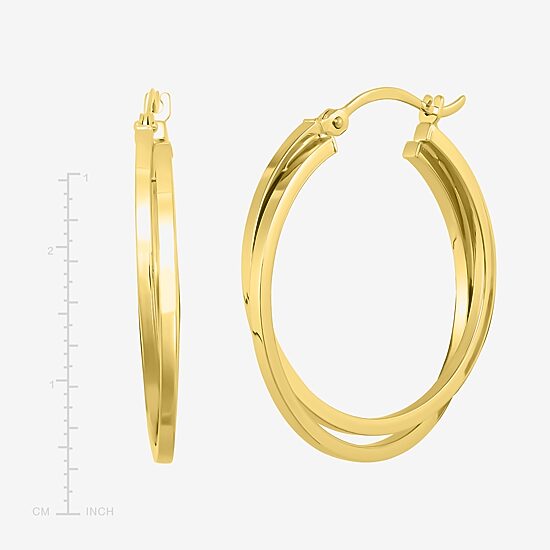 Womens 14K Gold 27.5mm Hoop Earrings