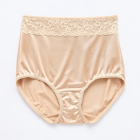 Underscore Rainbow Stretch Satin Lace Trim Control Briefs