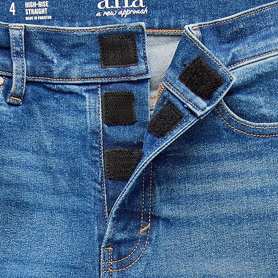 a.n.a Womens High Rise Adaptive Easy-on + Easy-off Straight Leg Jean