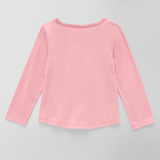Okie Dokie Toddler & Little Girls Round Neck Long Sleeve Regular Fit Graphic T-Shirt