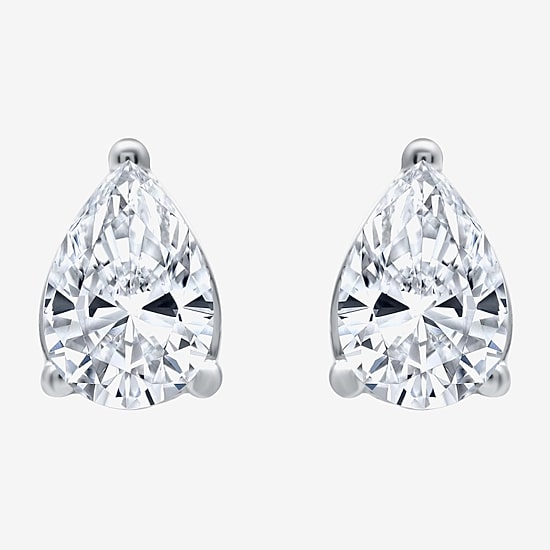 Ever Star (H-I / Si2-I1) 1 CT. T.W. Lab Grown White Diamond 10K Gold Pear Stud Earrings