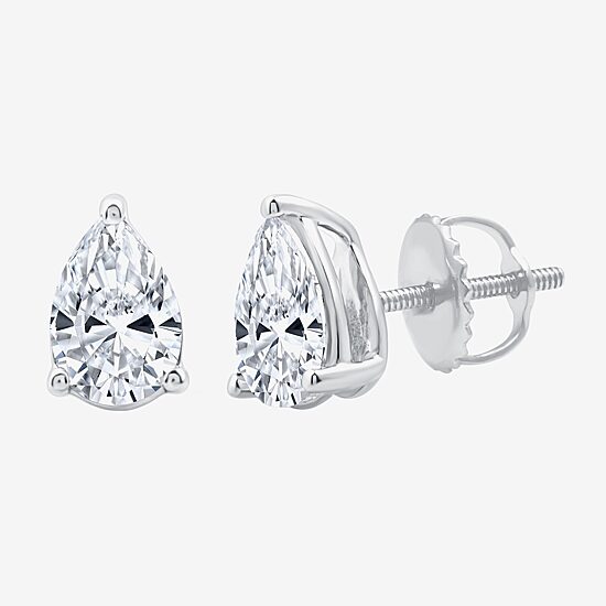 Ever Star (H-I / Si2-I1) 1 CT. T.W. Lab Grown White Diamond 10K Gold Pear Stud Earrings