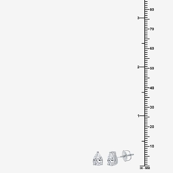 Ever Star (H-I / Si2-I1) 1 CT. T.W. Lab Grown White Diamond 10K Gold Pear Stud Earrings
