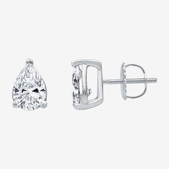 Ever Star (H-I / Si2-I1) 1 CT. T.W. Lab Grown White Diamond 10K Gold Pear Stud Earrings