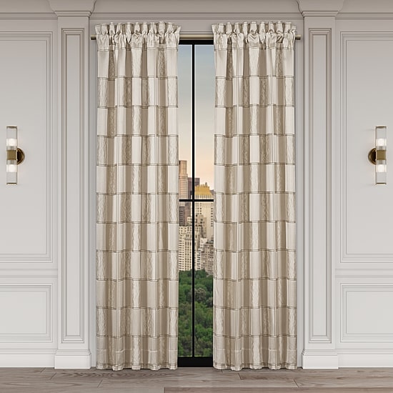 Queen Street Benton Flax Rod Pocket Blackout Set of 2 Curtain Panel
