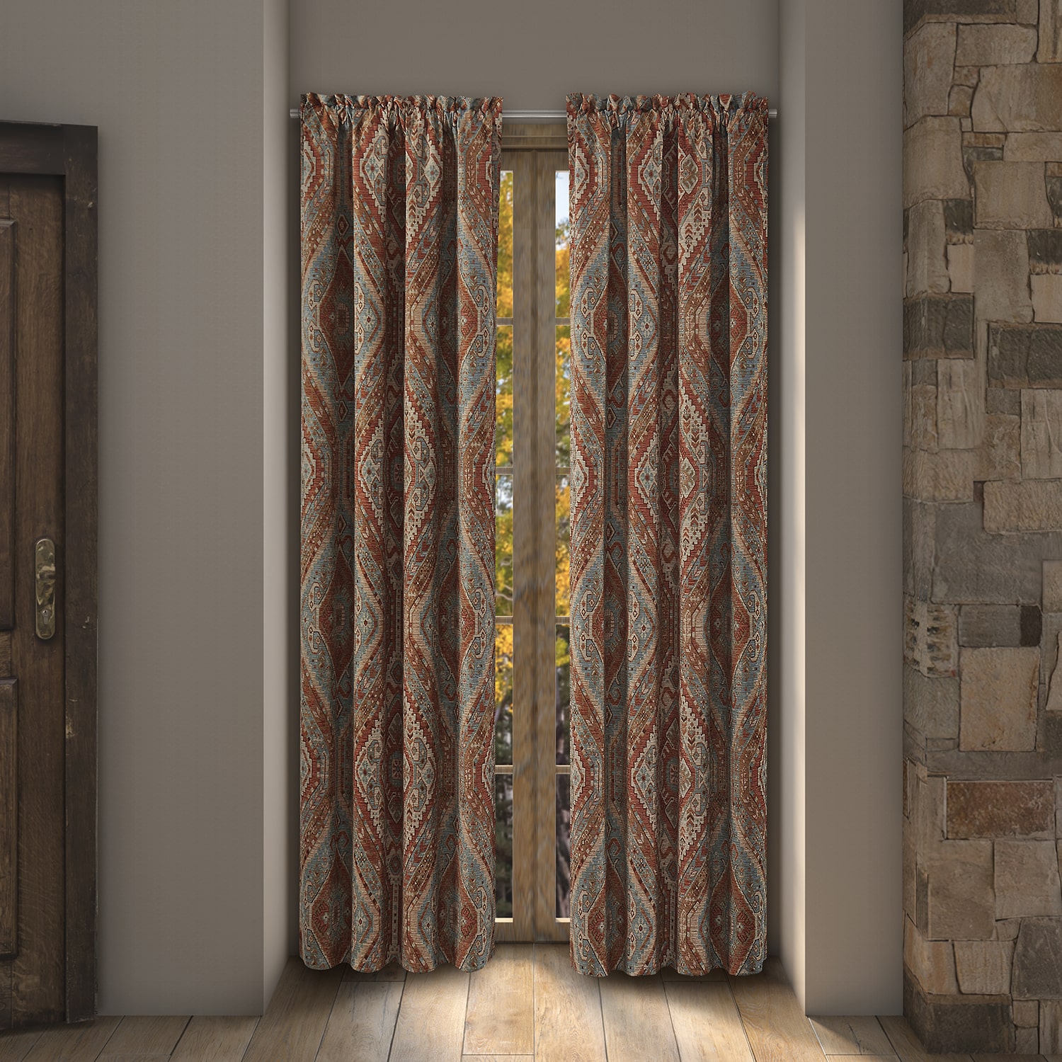 Queen Street Jefferson Rod Pocket Blackout Set of 2 Curtain Panel