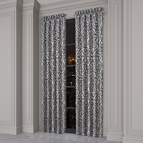 Queen Street Bylthe Pewter Rod Pocket Blackout Set of 2 Curtain Panel