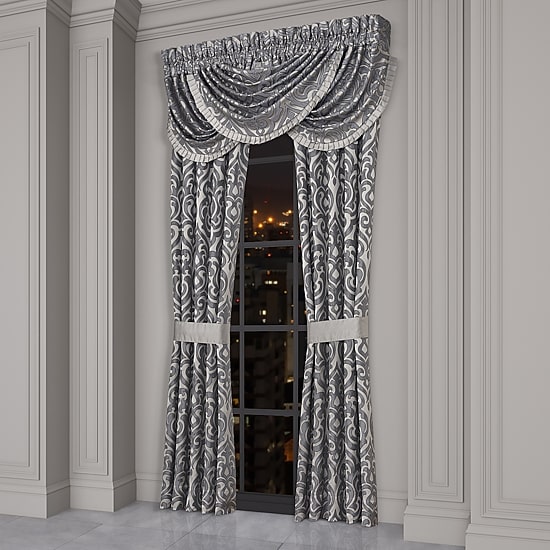 Queen Street Bylthe Pewter Rod Pocket Blackout Set of 2 Curtain Panel
