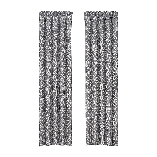 Queen Street Bylthe Pewter Rod Pocket Blackout Set of 2 Curtain Panel