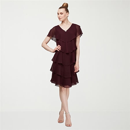 jessica howard womens long sleeve floral shift dress Jessica Howard Petite Printed Ruffled Long-Sleeve Dress - Black Multi