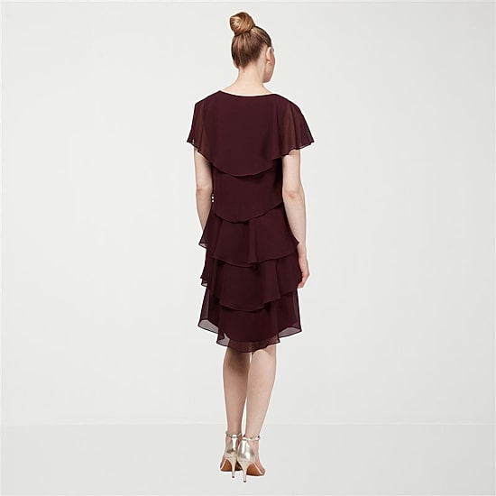 S. L. Fashions Womens V Neck Short Sleeve Shift Dress