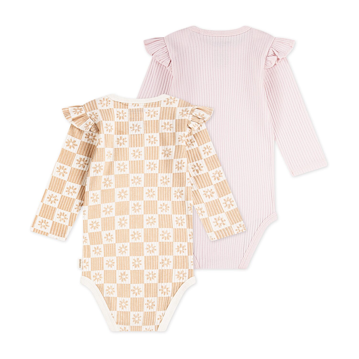 Huggies Baby Girls Crew Neck Long Sleeve Rib Knit 2-pc. Bodysuit