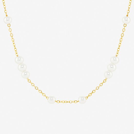 Silver Reflections Womens 18K Gold Over Brass 18 Inch Cable Chain Necklace