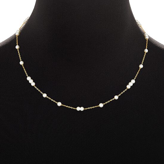 Silver Reflections Womens 18K Gold Over Brass 18 Inch Cable Chain Necklace