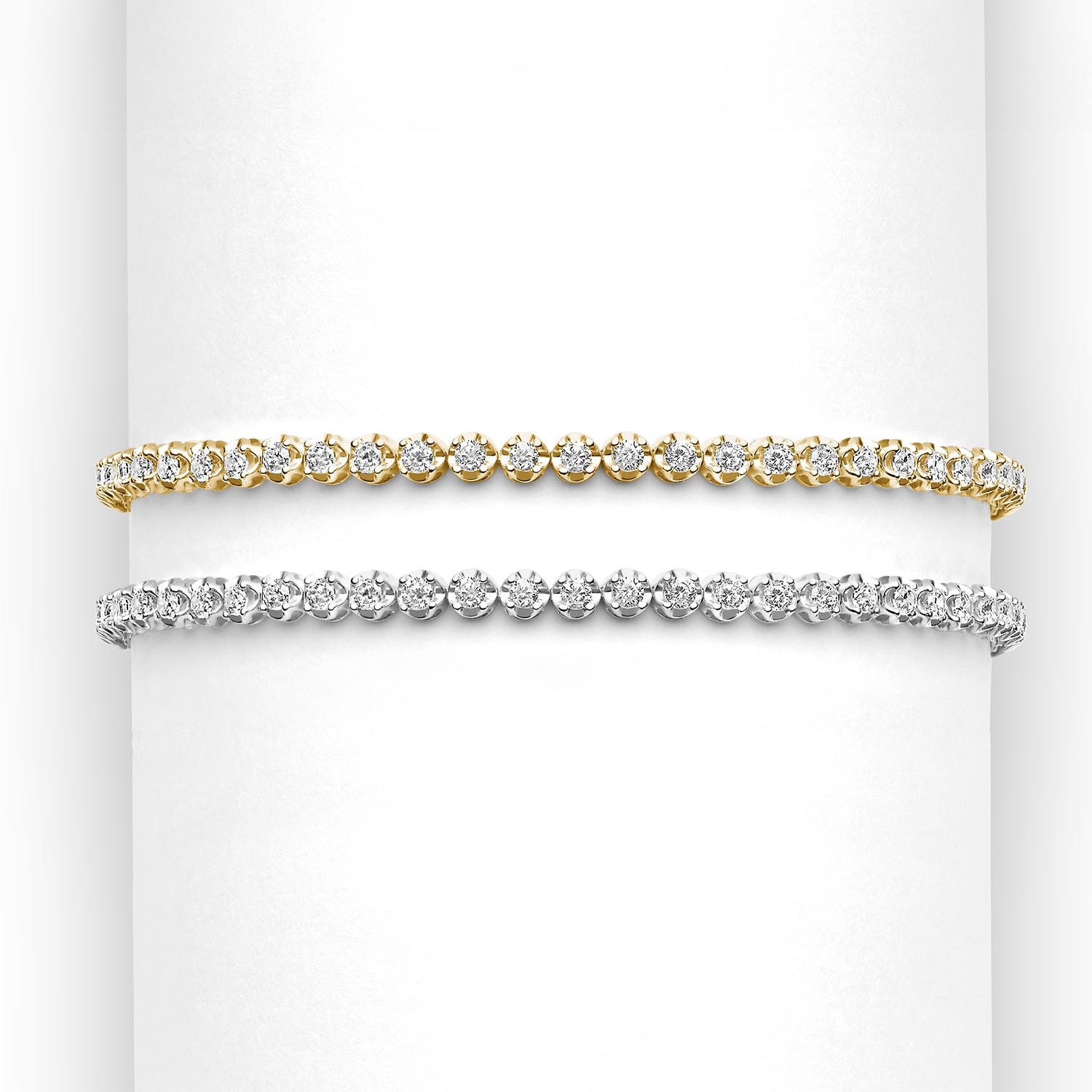 (H-I/ I1) Womens 2 CT. T.W. Lab Grown White Diamond 10K Gold 7.25 Inch Tennis Bracelet