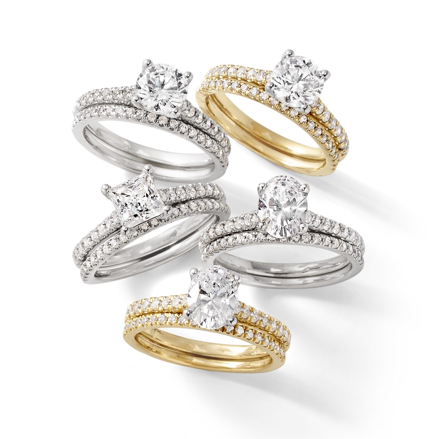 (H-I / Si2-I1) Womens 1 1/2 CT. T.W. Lab Grown White Diamond 10K or 14K Gold Oval Side Stone Bridal Set