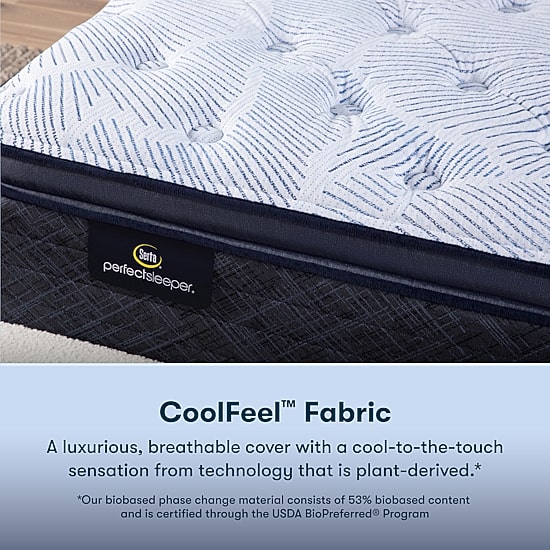 Serta Perfect Sleeper Blue Lagoon Nights 14.5" Plush Pillow Top - Mattress + Adjustable Base