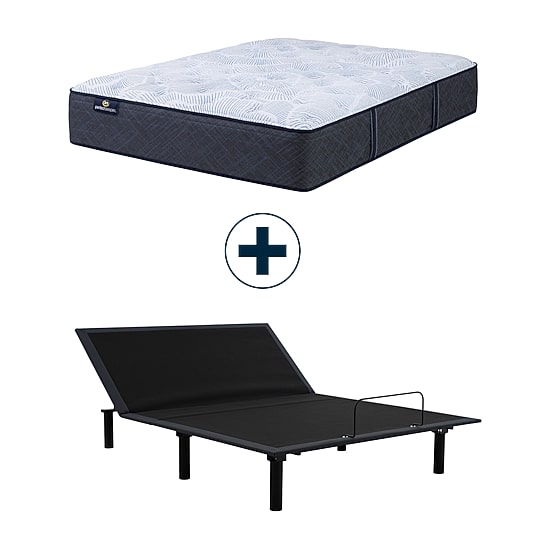 Serta Perfect Sleeper Blue Lagoon Nights 13.5" Plush Tight Top - Mattress + Adjustable Base