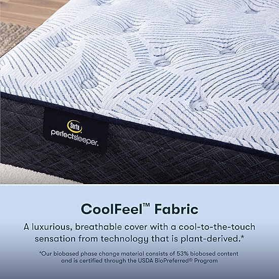 Serta Perfect Sleeper Blue Lagoon Nights 13.5" Plush Tight Top - Mattress + Adjustable Base