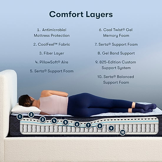 Serta Perfect Sleeper Blue Lagoon Nights 12" Firm Tight Top - Mattress + Adjustable Base