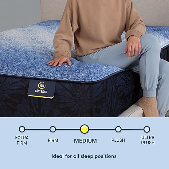 Serta Classic Exclusive 13.5" Medium Tight Top - Mattress + Adustable Base