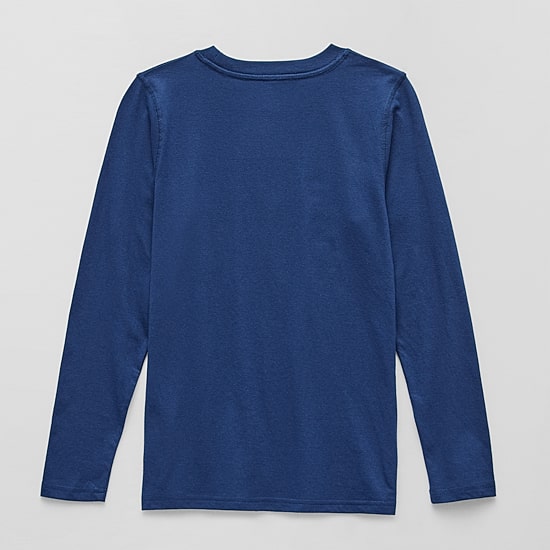 Thereabouts Little & Big Kid Boys Crew Neck Long Sleeve Regular Fit Graphic T-Shirt