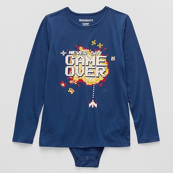 Thereabouts Little & Big Kid Boys Bodysuit Closure Easy-on + Easy-off Adaptive Crew Neck Long Sleeve Bodysuit