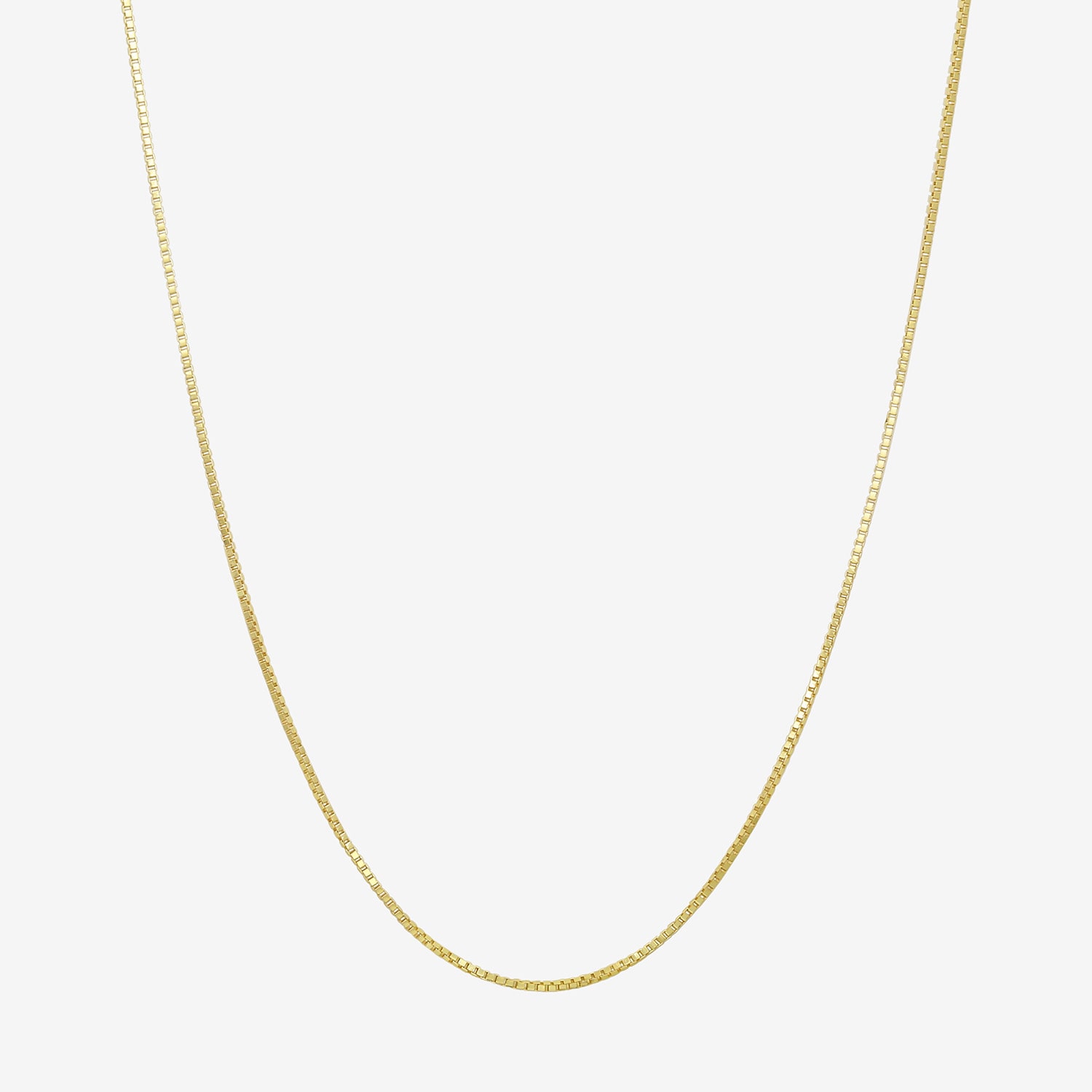 Womens 10K Gold 22 Inch Box Chain Necklace