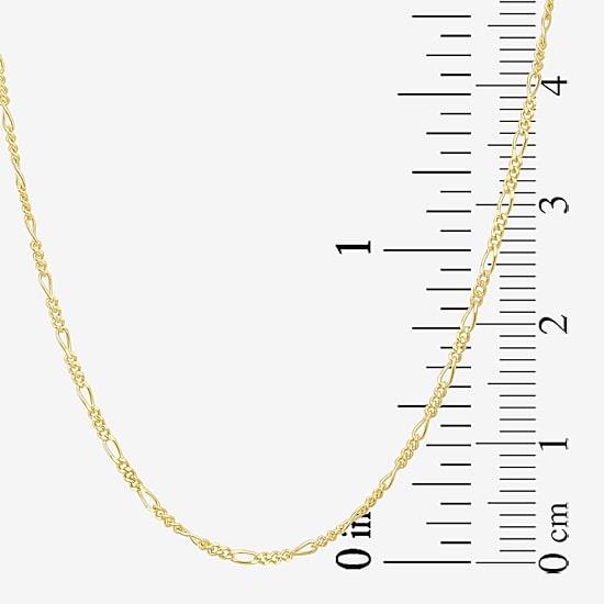 Womens 10K Gold 18 Inch Figaro Chain Necklace