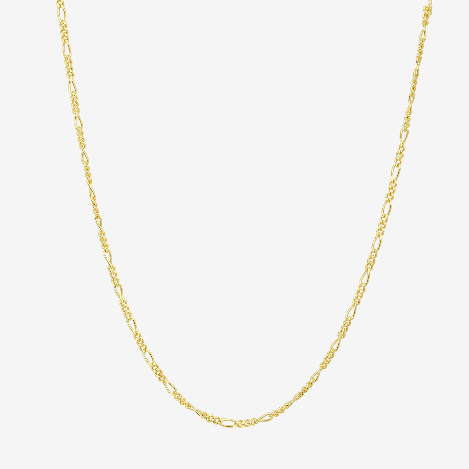 Womens 10K Gold 18 Inch Figaro Chain Necklace