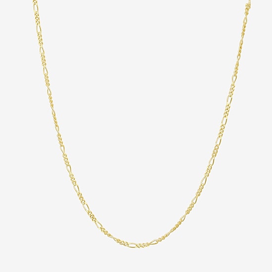 Womens 10K Gold 18 Inch Figaro Chain Necklace
