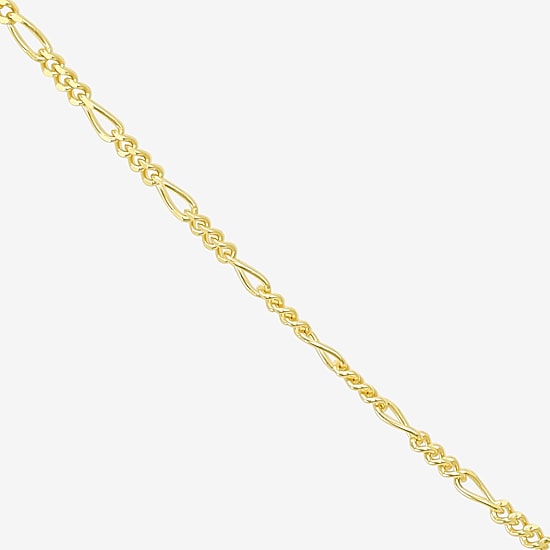 Womens 10K Gold 18 Inch Figaro Chain Necklace