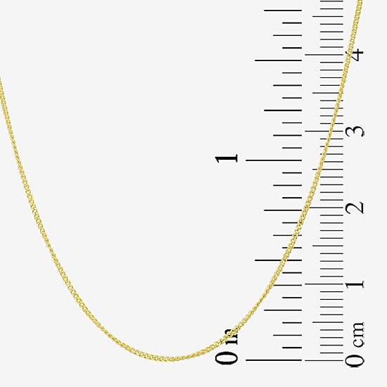 Womens 10K Gold 18 Inch Curb Chain Necklace